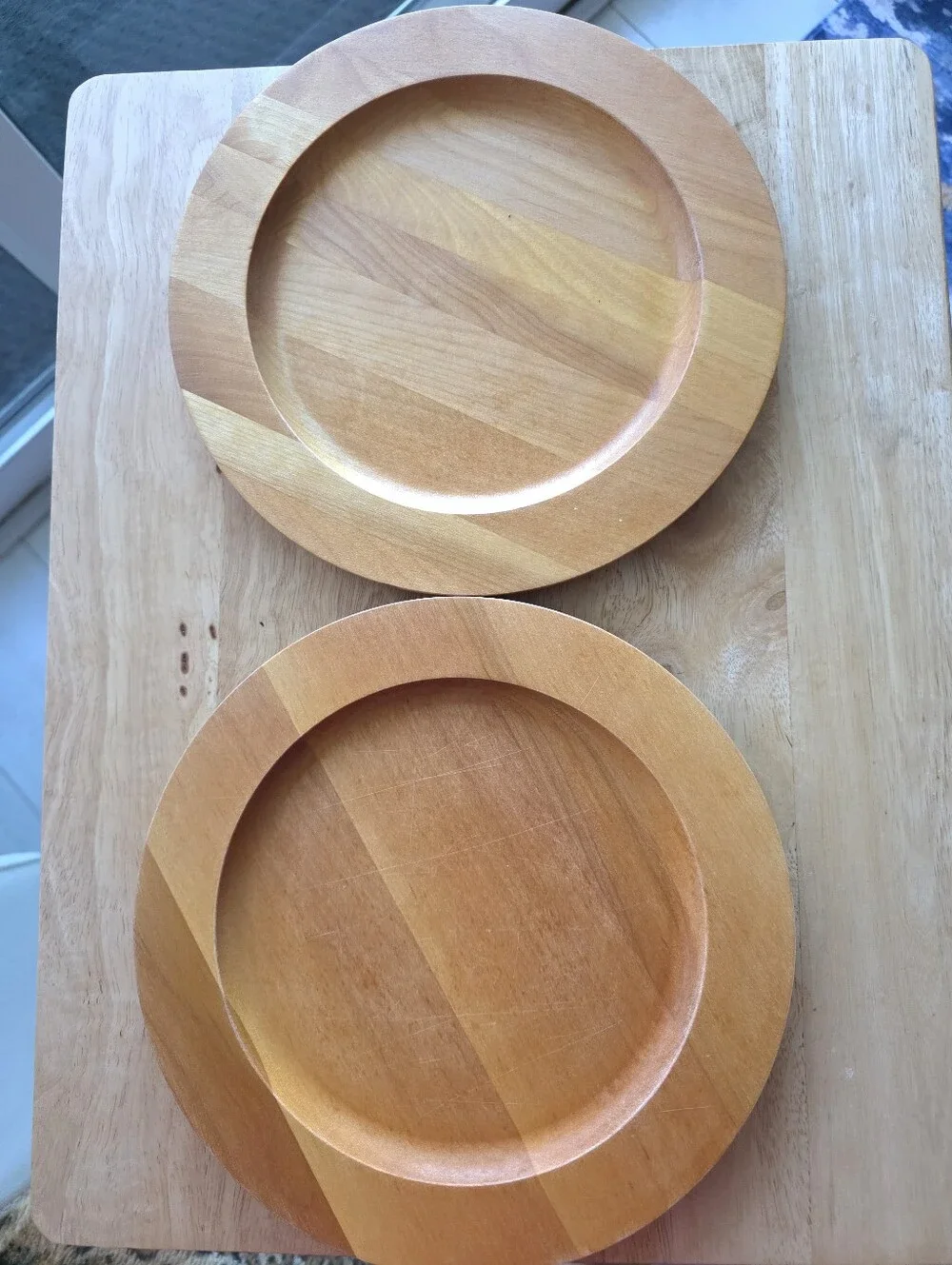 Vintage Williams Sonoma John McLeod Wooden Plates Set 2